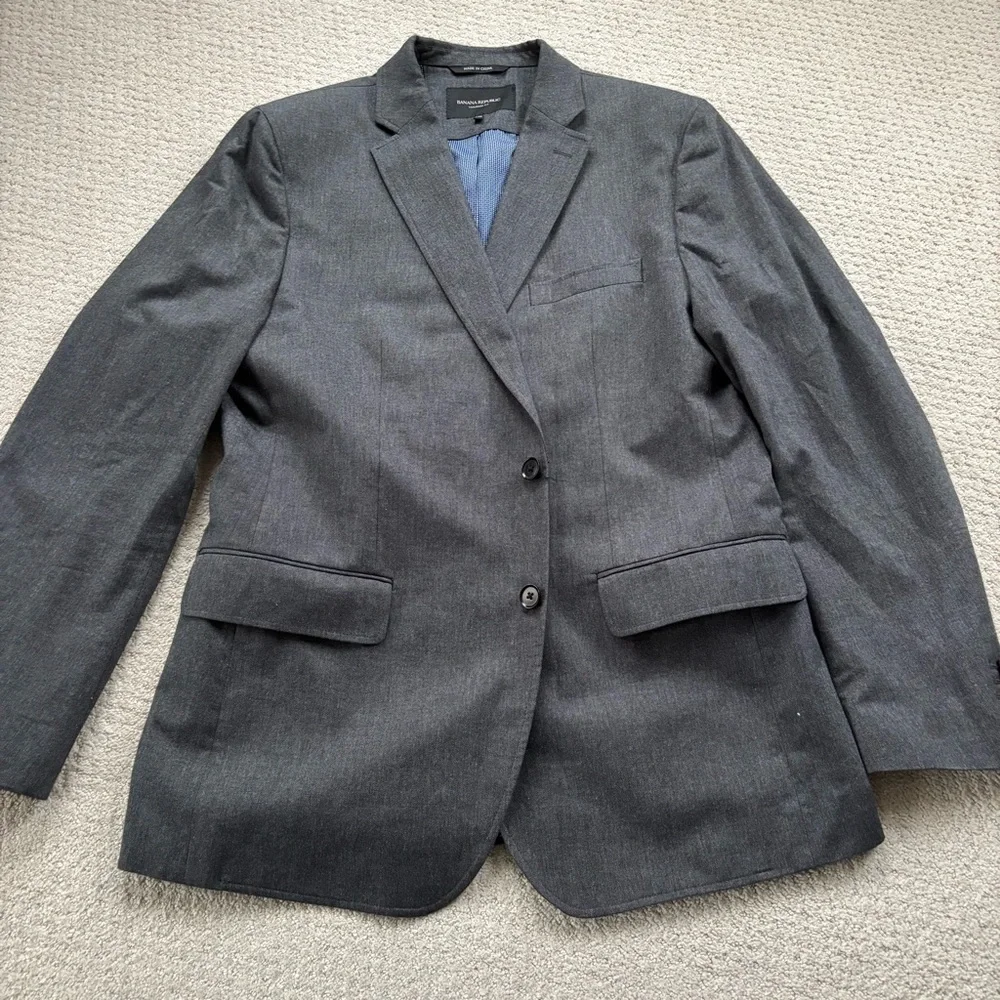 Banana republic twill Classic Gray Men's Blazer suit coat